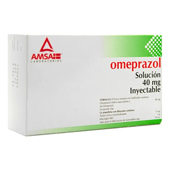Omeprazol Solución Inyectable 40mg Caja C/frasco Ampolleta