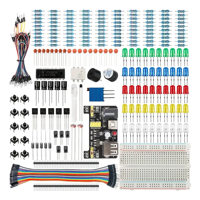 Kit Básico De Inicio Para Arduino, Breadboard, Fuente De Ali