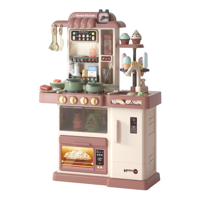 Cozinha Infantil Completa Fogão Geladeira Pia Vapor 76cm Cor Canela Cozinha Infantil Completa Fogão Geladeira Pia Vapor 76cm Cor Canela