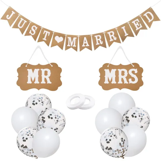 Decoracion Fiesta Recien Casada Juego Auto Casado Boda