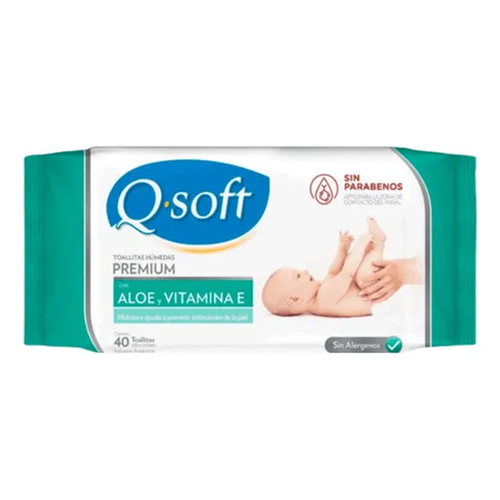 Toallitas Húmedas Q-soft Premium Aloe 240 Unidades 6 Pack