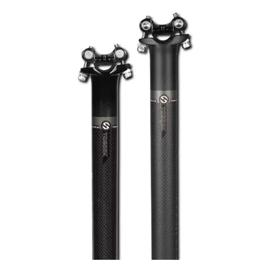 Canote Fibra De Carbono 3k Toseek Bike Mtb Speed 31.6 400mm Cor Preto