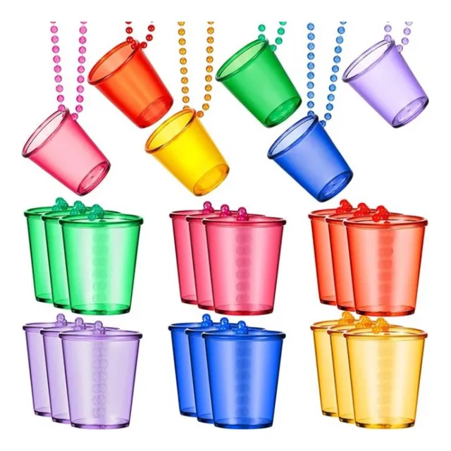 Copa Aguardientera Con Collar De Pepas X 6 Unidad Hora Loca