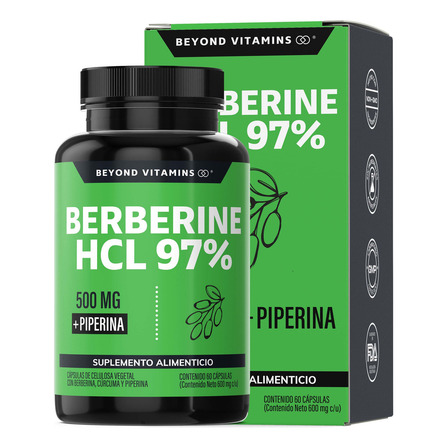 Berberina Hcl 97% | 500mg De Berberina Clorhidrato, Potenciado Con Piperina (pimienta Negra) Al 97% Y Raíz De Cúrcuma (curcumina, Curcuminoides) | Berberine - Vitaminas Mujer / Hombre -60 Cápsulas Berberina Hcl 97% | 500mg De Berberina Clorhidrato, Potenciado Con Piperina (pimienta Negra) Al 97% Y Raíz De Cúrcuma (curcumina, Curcuminoides) | Berberine - Vitaminas Mujer / Hombre -60 Cápsulas