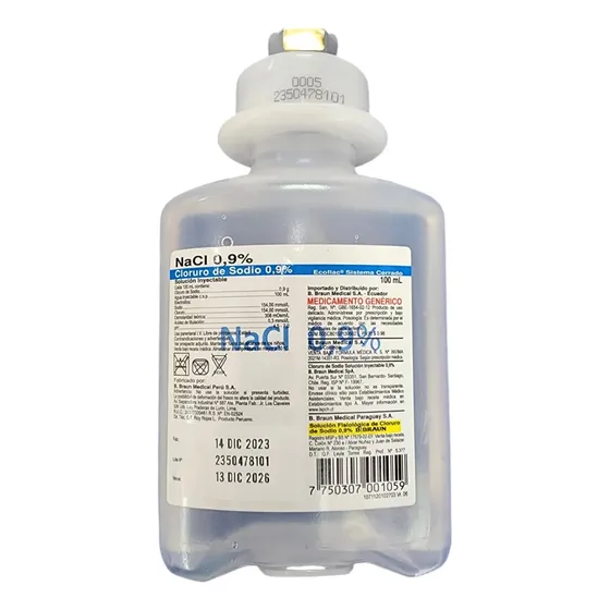 Suero Cloruro De Sodio 0,9 % 250 Ml Braun