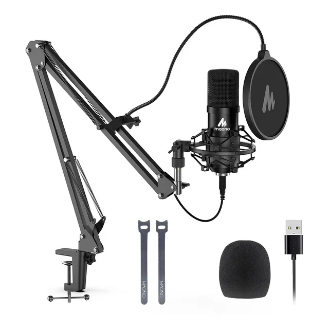 Kit Micrófono Usb 192khz/24bit Condensador Cardioide Para Pc