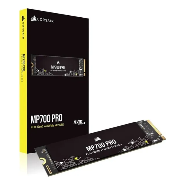 M.2 Corsair Mp700 Pro Nvme Gen5 de 2 TB. Lecturas: 12400 MB/s, color negro