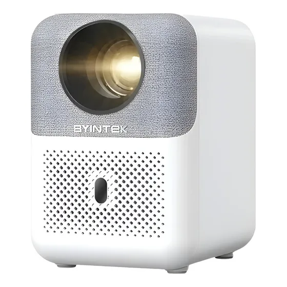 Projetor Byintek Love U4 Cor Bege 1080p 300 Ansi Lente Selada Wifi, Bluetooth