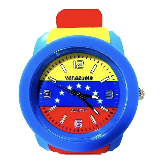 Reloj Grande Paises Moderno Bandera Venezuela Futbol Juegos