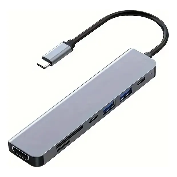 Hub Tarjeta Sd Type-c Hub 7 En 1 Macbook Hdmi 4k Usb 3.0 Usb