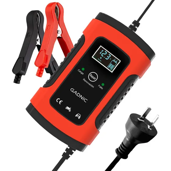 Cargador Gadnic Cbat-12v 6a Corte Automático Rojo 12v