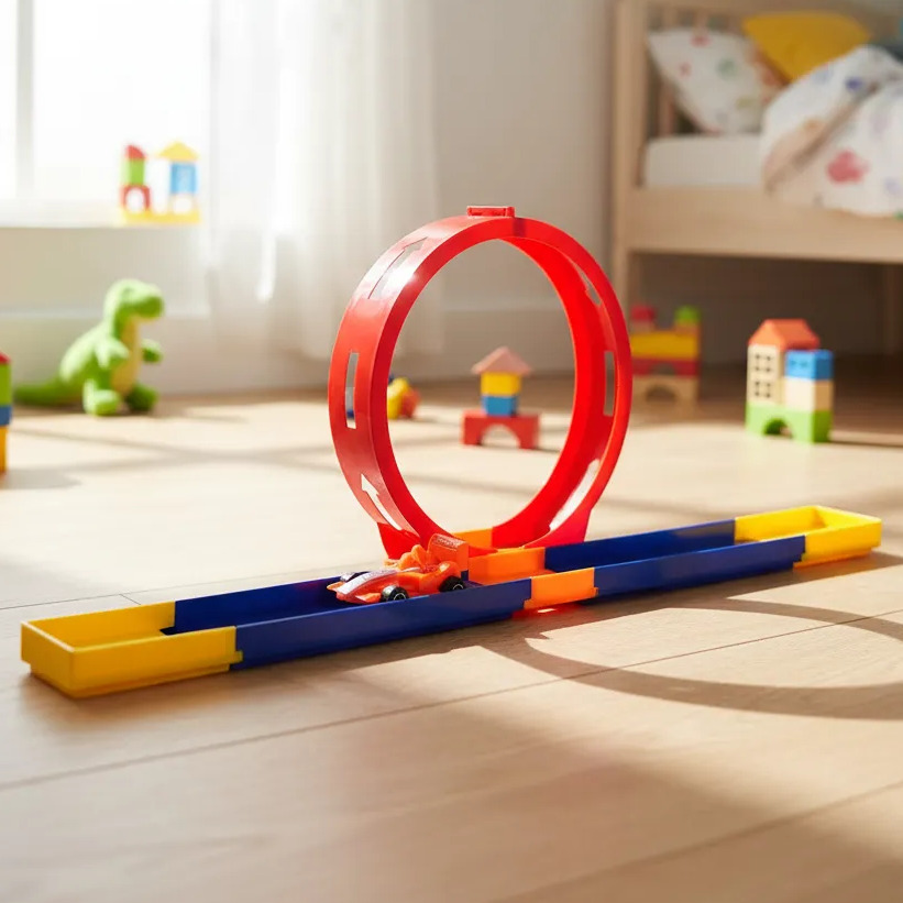 Pista De Corrida Com Lançador Loop 360 E Carrinho Fricção Colorido