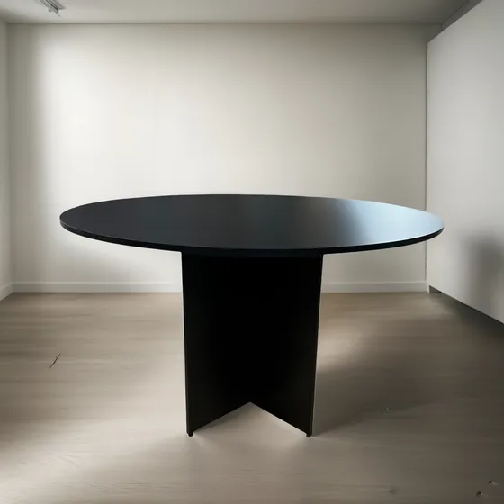 Mesa Living Comedor Nordica Negra Redonda 90 Cm