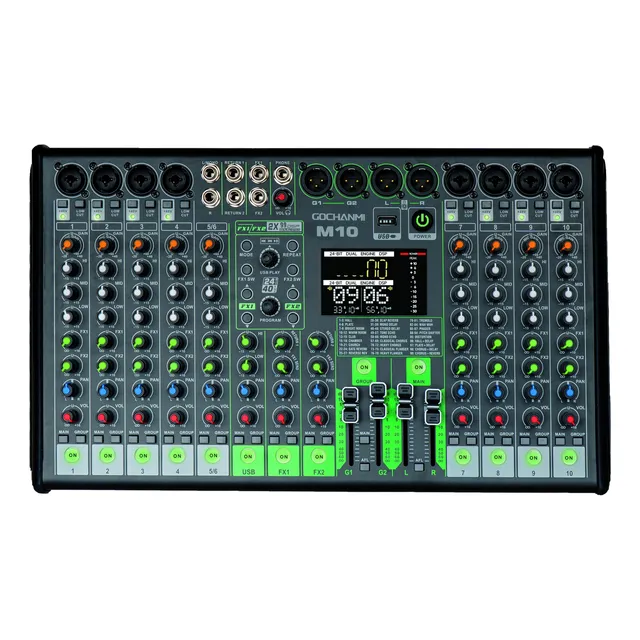 Audio Mixer Gochanmi M10 De 10 Canales Con X2 99 Efectos Dsp
