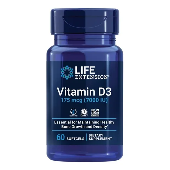 Vitamina D3 175 Mcg (7000 Ui) 60 Cápsulas Blandas De Life Ex