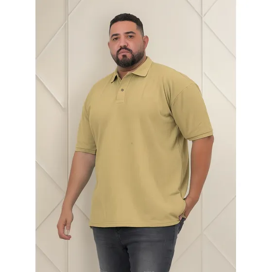 Camisa Polo Plus Size Masculina Piquet Algodão Premium
