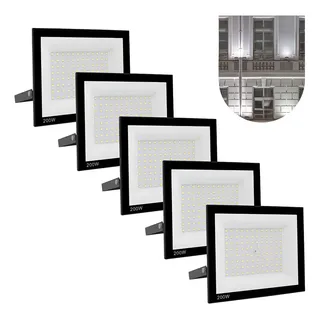 RYKit 5 Refletor Holofote Led Slim 200w Prova Dágua Ip66 Cor Da Carc