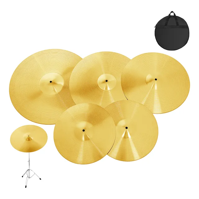 5pc Platillos Splash Para Batería Crash Instrumento Gold