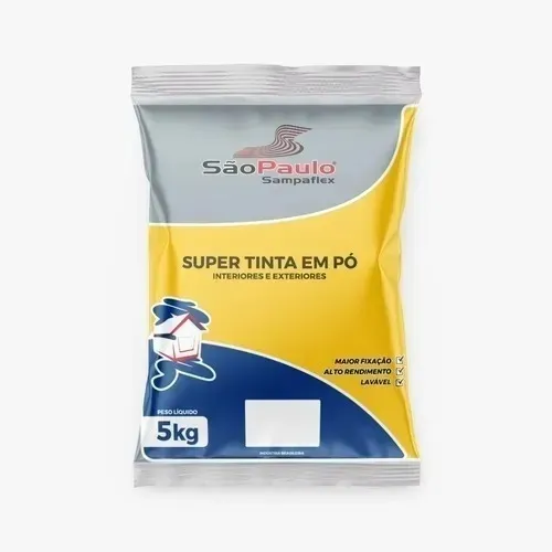  Tinta Em Pó Bloco  Cor Branco 5kg Sampaflex