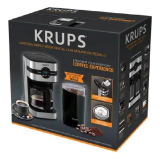Combo Cafetera Krups Simply Brew 1.5 Litros + Molino 12 Tzs Combo Cafetera Krups Simply Brew 1.5 Litros + Molino 12 Tzs