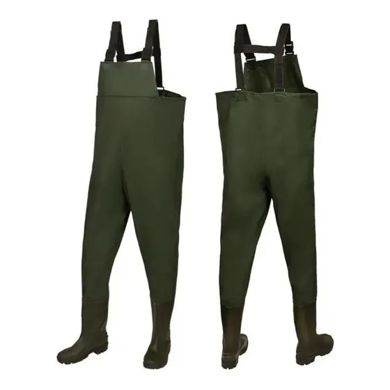 Wader Traje Pesca Pvc Reforzado Ajuste Tiradores Con Botas