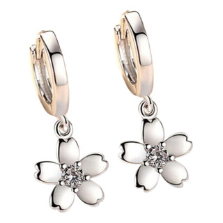 Pendientes De Flor De Plata De Ley 925, Regalo De Joyería Pendientes De Flor De Plata De Ley 925, Regalo De Joyería