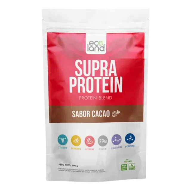 Proteina Vegetal Supra Protein Ecoland 500gr Sin Gluten Sabor Cacao