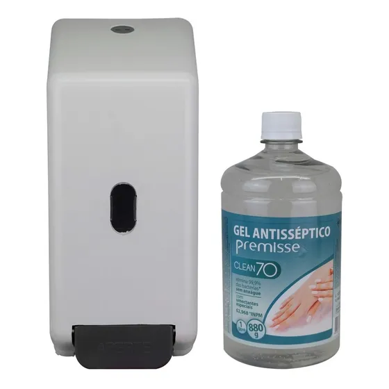 Kit Dispenser Para Álcool De Parede Gel Com 1 Litro  Álcool 