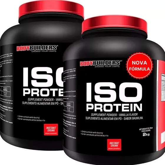 Combo 2x Whey Protein Isolado 2kg Bodybuilders Total 4kg Sabor Baunillha