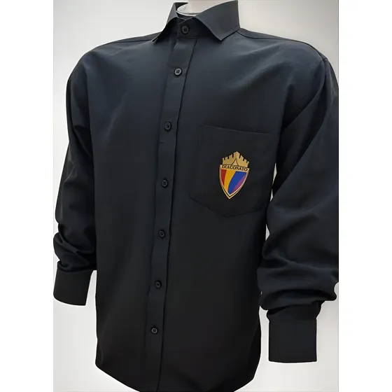Camisa Social Diaconato Quadrangular Manga Longa