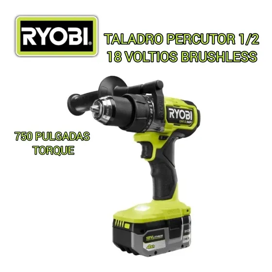 Taladro Percutor 1/2 Brushless 18 Voltios Ryobi