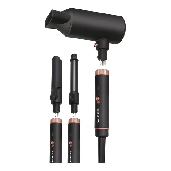 Combo Kit Secador De Pelo Planchita Buclera Set 3 En 1 Winco