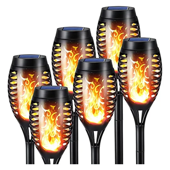 Lámpara Solar Tipo Antorcha, Efecto Llama, Efecto Fuego, Esp