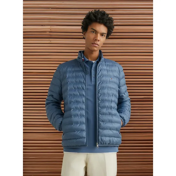 Chaqueta Azul Para Hombre Acolchada Plegable Tommy Hilfiger