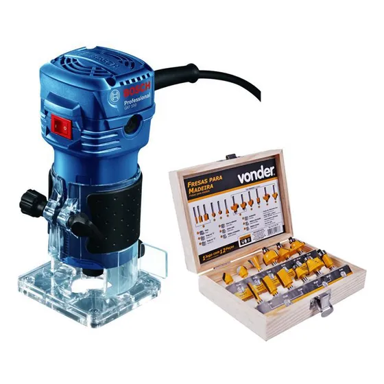 Tupia Manual Bosch Gkf 550 550w + Acessórios 127v