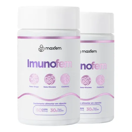 Kit 2x Imunofem Suplemento Saúde Íntima Feminina Maxfem Sem Sabor