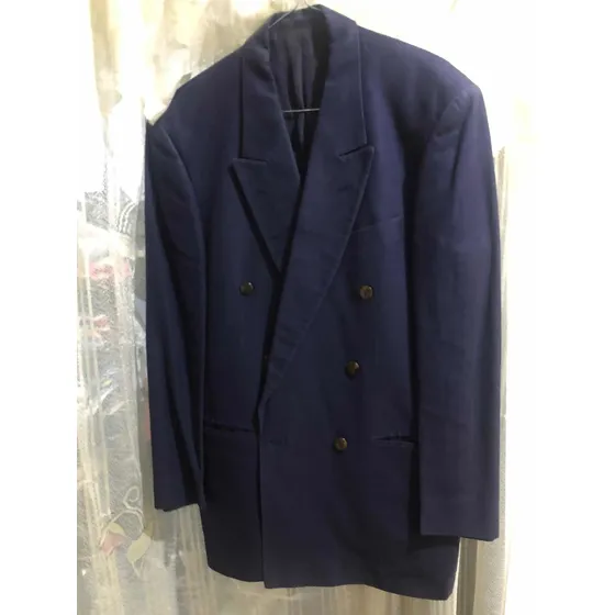 Saco Lino Importado Azul Marino, Talla 38-40, Usado