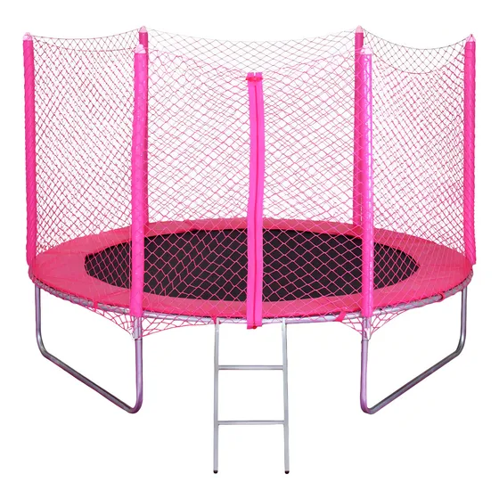 Cama Elastica 2,44 Rosa Pink Fechamento Ziper Suporta 162kg Cor da lona de salto Preto Cor da proteção de molas Rosa-chiclete