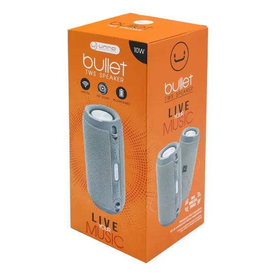Corneta Portátil Unno Tekno Bullet Bt 5.0 De 10w