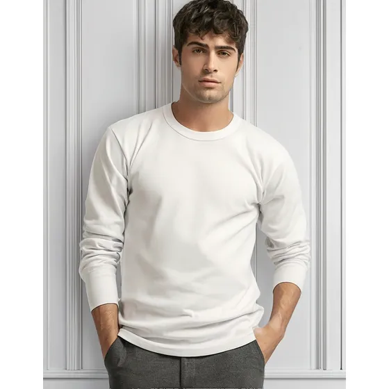 Camiseta Tres Ases Manga Larga Blanca Interlock Art 411