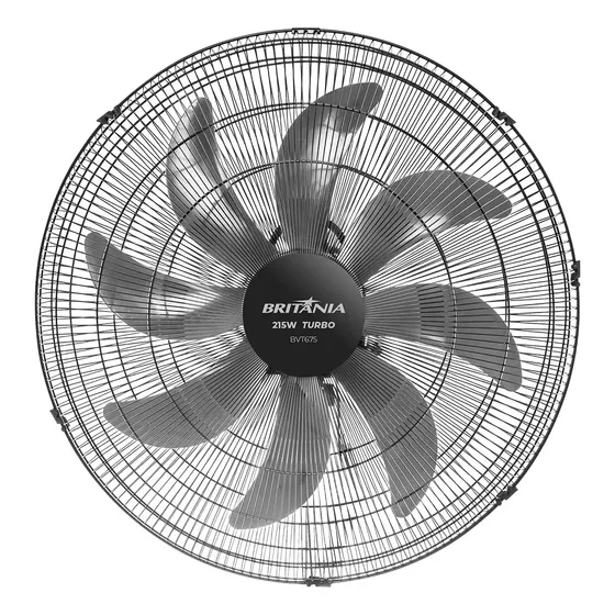 Ventilador Britânia De Parede 51cm Bvt675 51 Cm 60 Preto Cinza Plástico 8