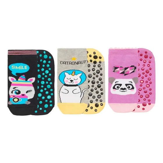 Pack X 6 Pares Soquetes Antideslizantes Niños /as Floyd 63
