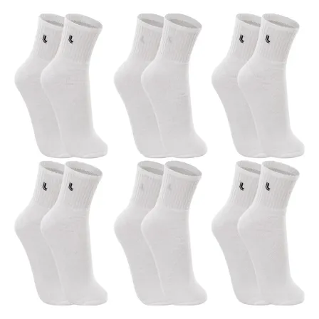 Kit 6 Pares Meias Lupo Cano Médio Esportivas Academia LUPO por Decco Moda Intima