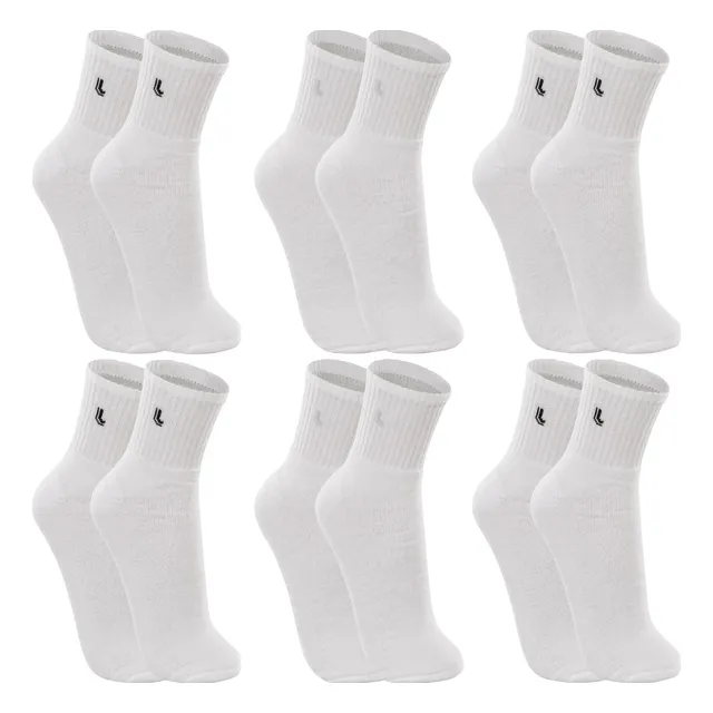 Kit 6 Pares Meias Lupo Cano Médio Alta Esportivas Academia