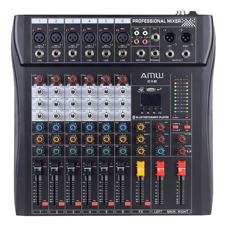 Amw Cx6 Mesa De Som 6 Canais Usb Bluetooth Eq Efx Pan Loja ! Amw Cx6 Mesa De Som 6 Canais Usb Bluetooth Eq Efx Pan Loja !