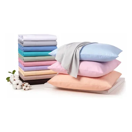 Kit 10 Fronhas Percal 400 Fios 50x70 Linha Hotelaria Premium Variadas Lisa