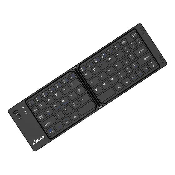 Mini Teclado Sem Fio Bluetooth Dobrável Recarregável Cores Cor De Teclado Preto Idioma Ptbr