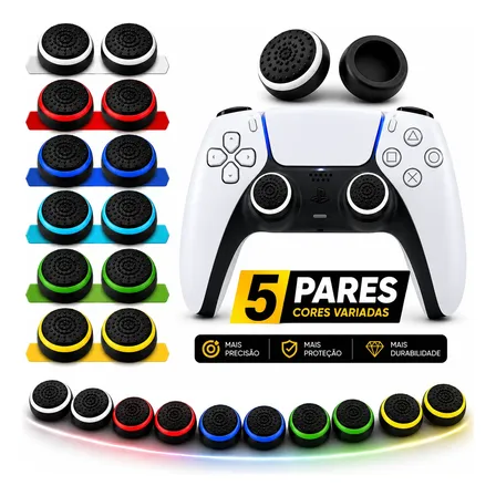 Kit 10 Grip Protetor Analógico Compatível Ps3 Ps4 Ps5 Xbox Sortido