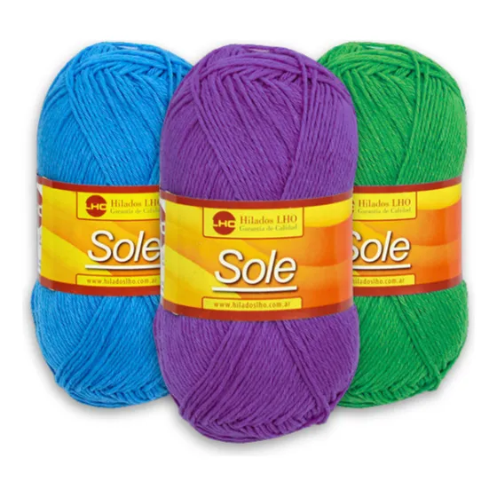 Hilo De Algodón Sole Lho Semigrueso 8/6 X 10 Ovillos (1 Kg) 