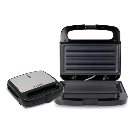 Sandwichera Eléctrica Novohome Tostadora Grill Acero Inoxidable Facil Limpieza